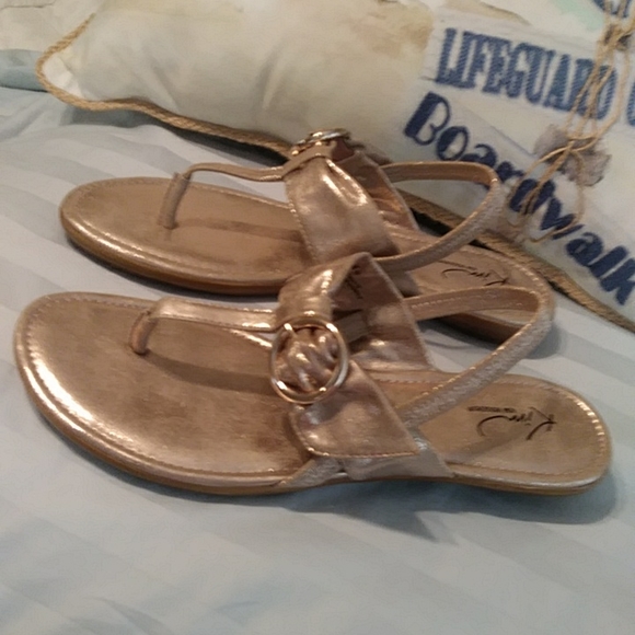 Kim Rogers Amy Slingback Thong Metallic Sandals 8M - Picture 8 of 16